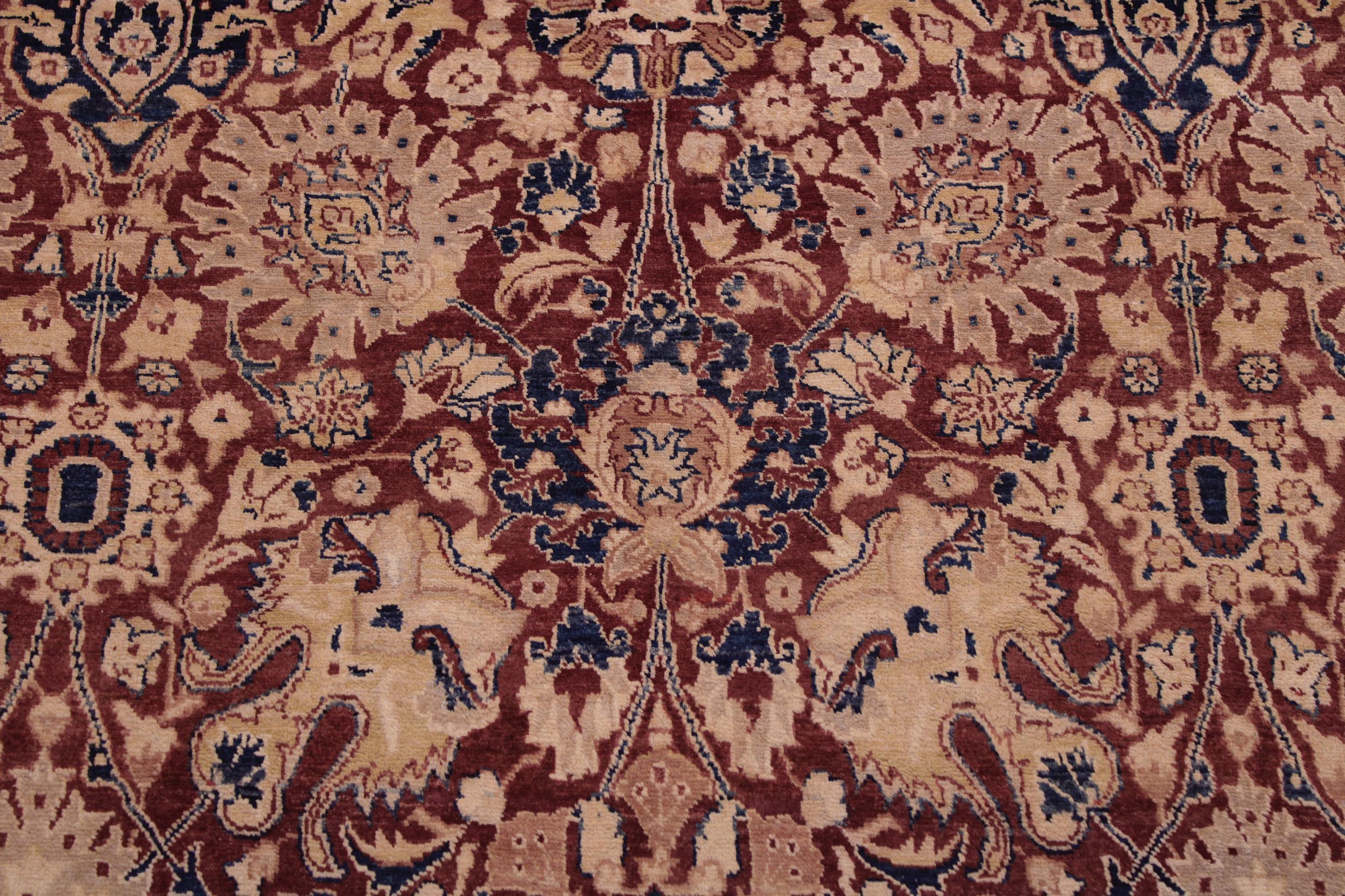 handmade Transitional Agra Red Blue Hand Knotted RECTANGLE 100% WOOL area rug 9x12