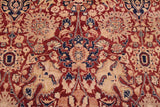 Antique Agra Khalil Red/Blue Wool Rug - 9'3'' x 12'5''