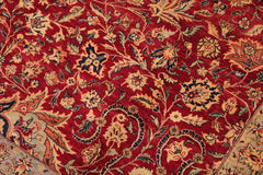 Semi-Antique Agra Baylee Red/Blue Wool Rug - 9'2''X11'11''