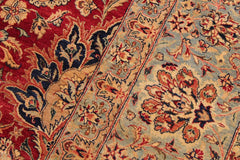 Semi-Antique Agra Baylee Red/Blue Wool Rug - 9'2''X11'11''