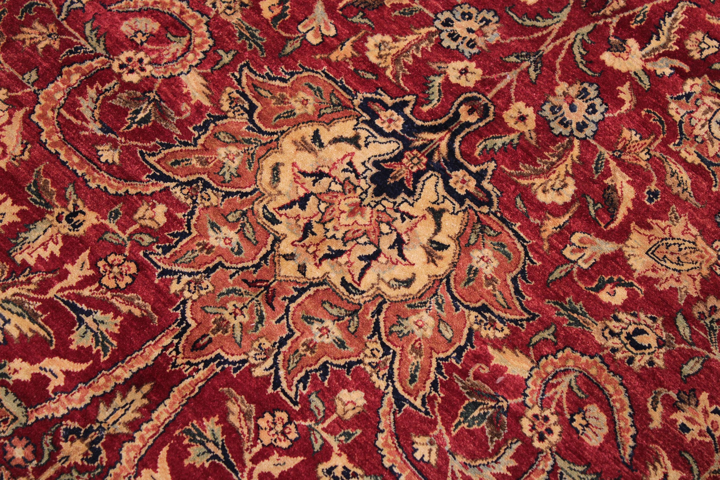 handmade Traditional Agra Red Lt. Blue Hand Knotted RECTANGLE 100% WOOL area rug 9x12