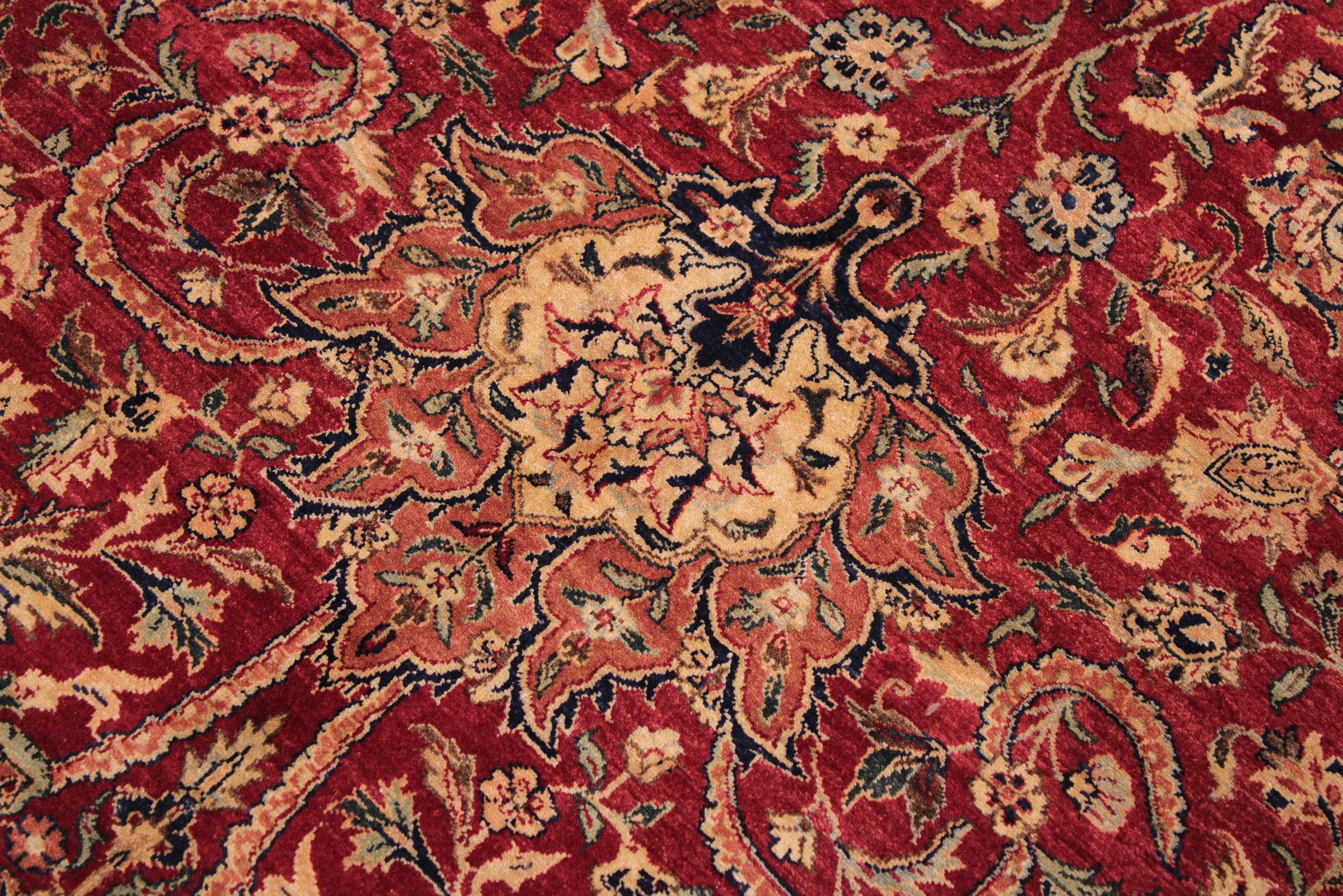handmade Traditional Agra Red Lt. Blue Hand Knotted RECTANGLE 100% WOOL area rug 9 x 12