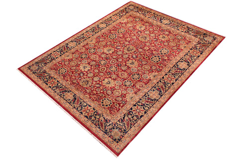 handmade Traditional Mahal Red Blue  RECTANGLE 100% WOOL area rug 9x12