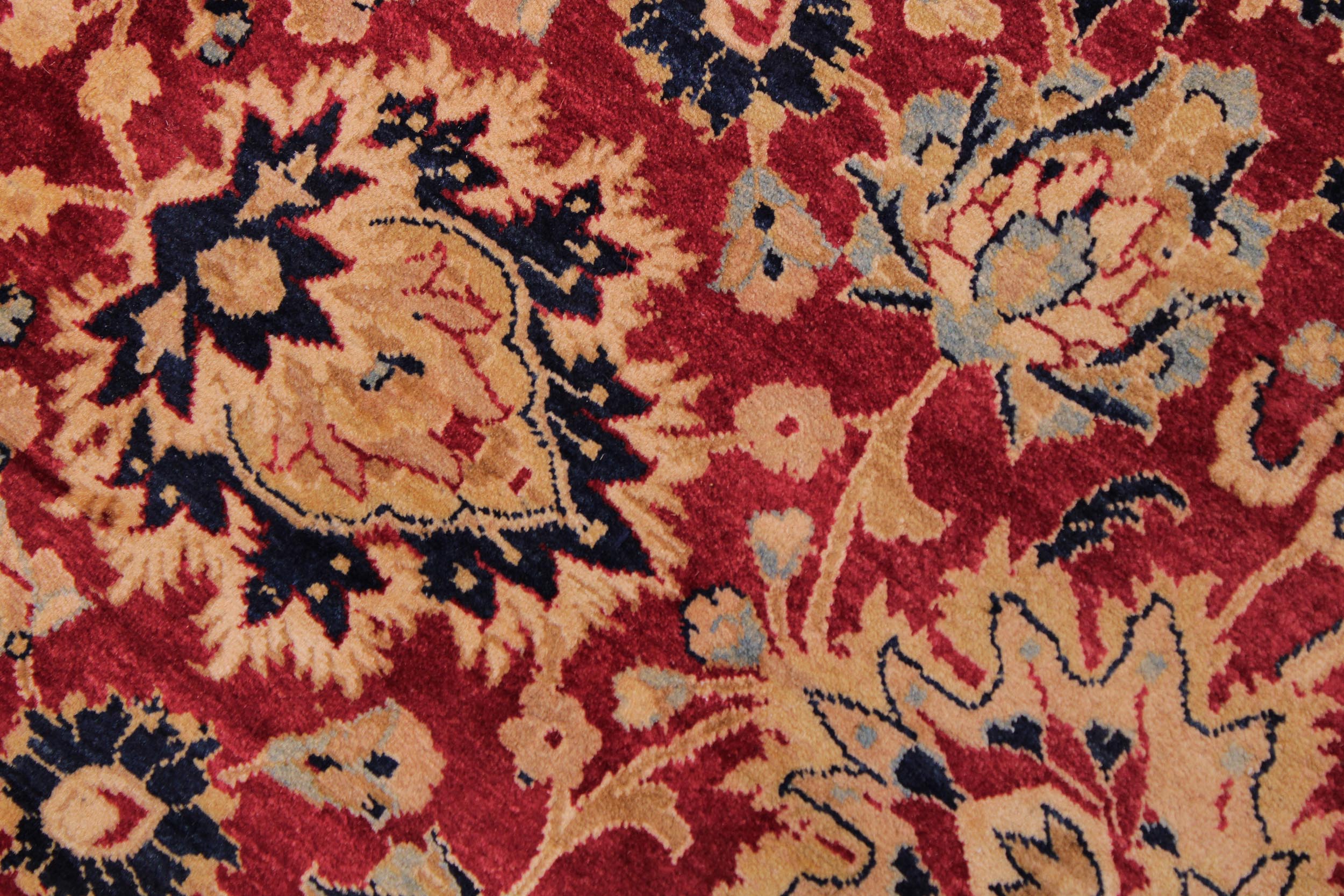 handmade Traditional Mahal Red Blue  RECTANGLE 100% WOOL area rug 9 x 12