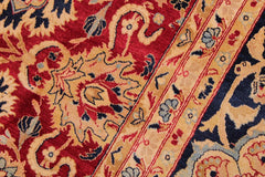 Vintage Persian Mahal Noah Red/Blue Wool Rug - 9'2''X12'0''