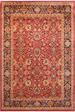 Traditional Mahal Noah Red Blue Hand Knotted Area rugs 9 x 12