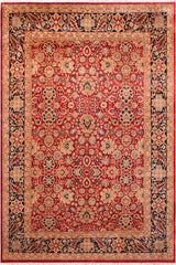 Traditional Mahal Noah Red Blue Hand Knotted Area rugs 9X12