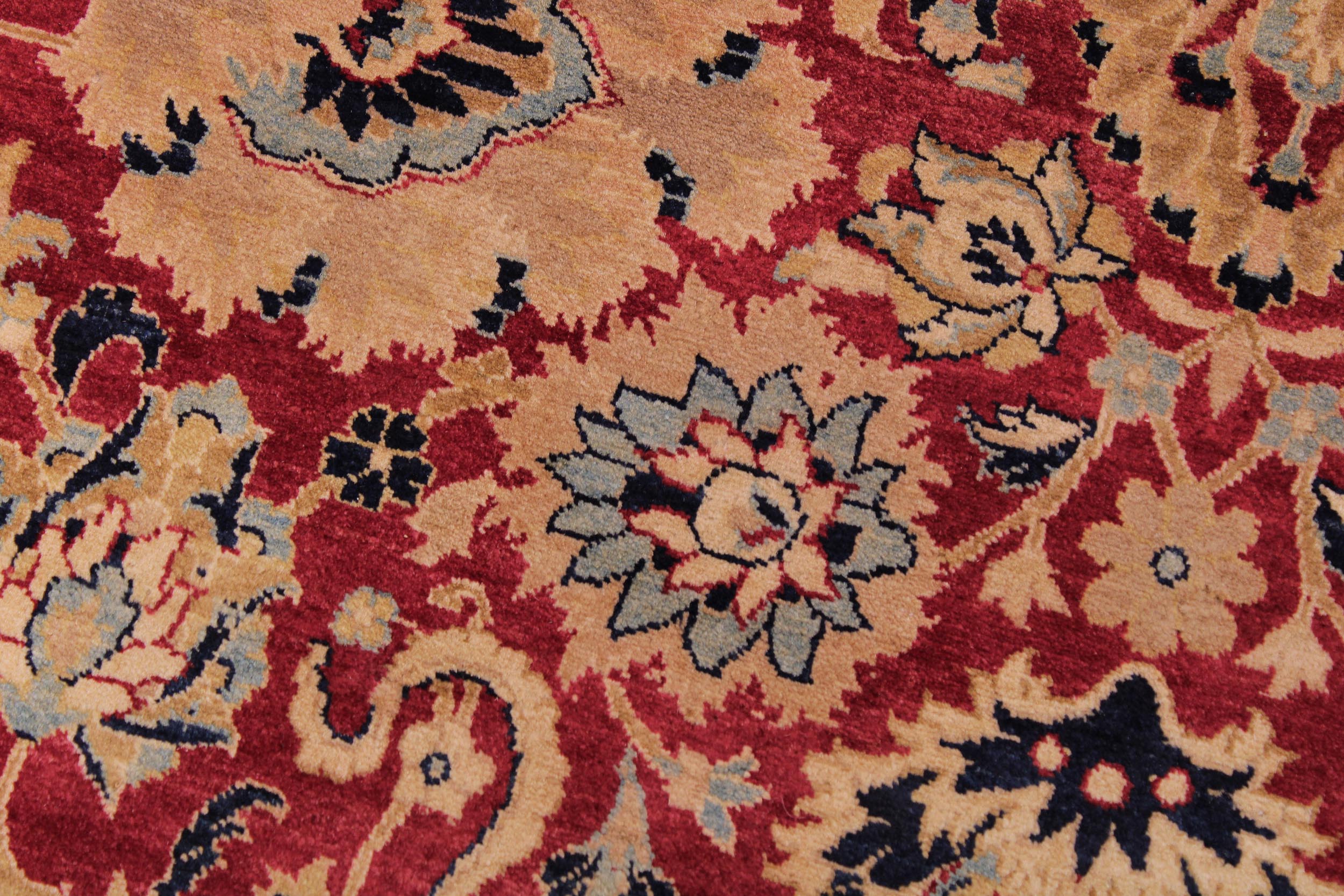 handmade Traditional Mahal Red Blue  RECTANGLE 100% WOOL area rug 9 x 12