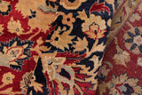 Vintage Persian Mahal Noah Red/Blue Wool Rug - 9'2'' x 12'0''