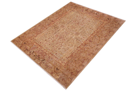 handmade Traditional Sarook Lt. Tan Tan Hand Knotted RECTANGLE 100% WOOL area rug 9' x 12'