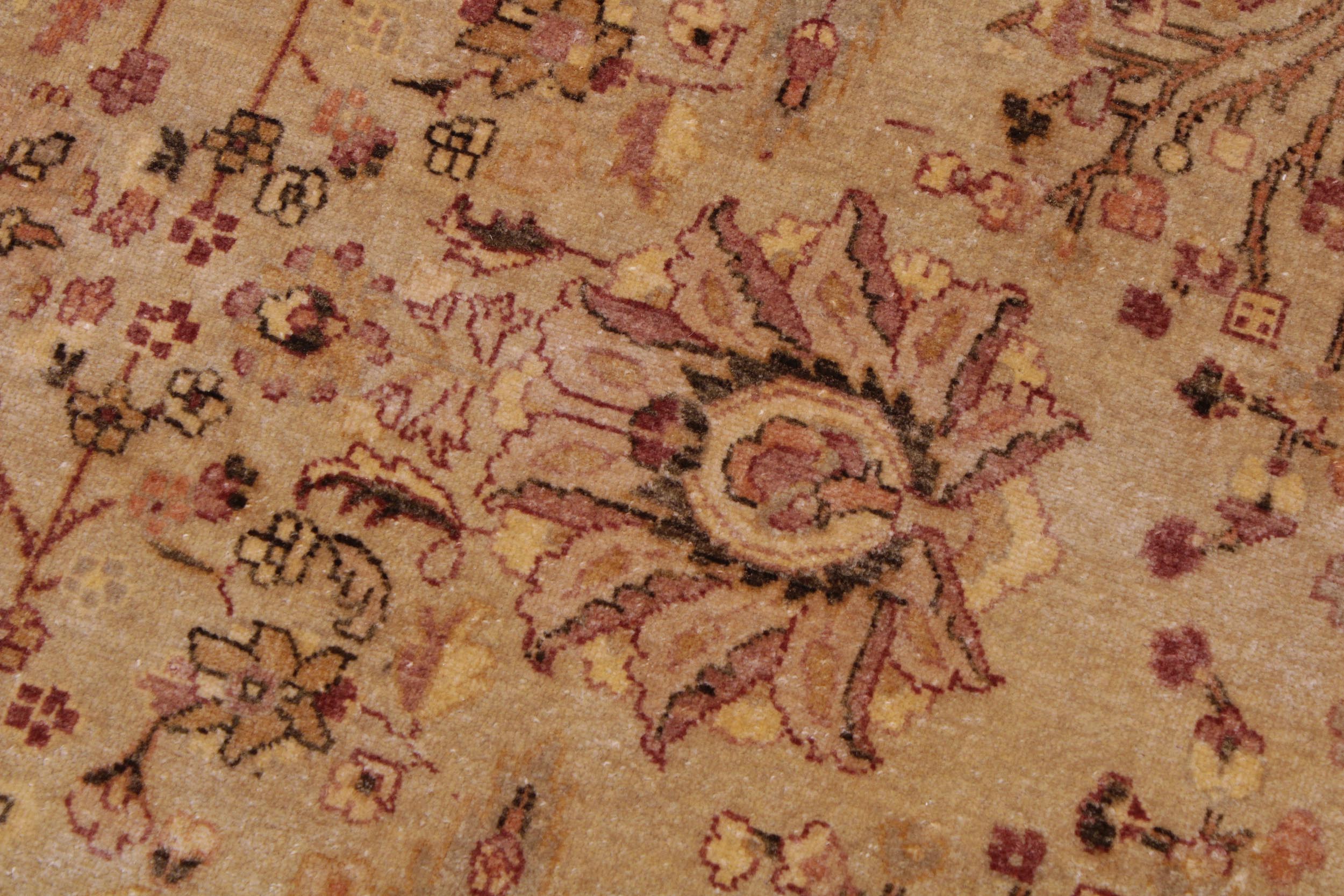 handmade Traditional Sarook Lt. Tan Tan Hand Knotted RECTANGLE 100% WOOL area rug 9' x 12'