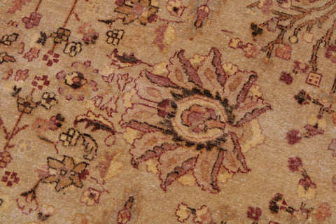 handmade Traditional Sarook Lt. Tan Tan Hand Knotted RECTANGLE 100% WOOL area rug 9' x 12'