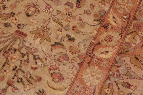 handmade Traditional Sarook Lt. Tan Tan Hand Knotted RECTANGLE 100% WOOL area rug 9' x 12'
