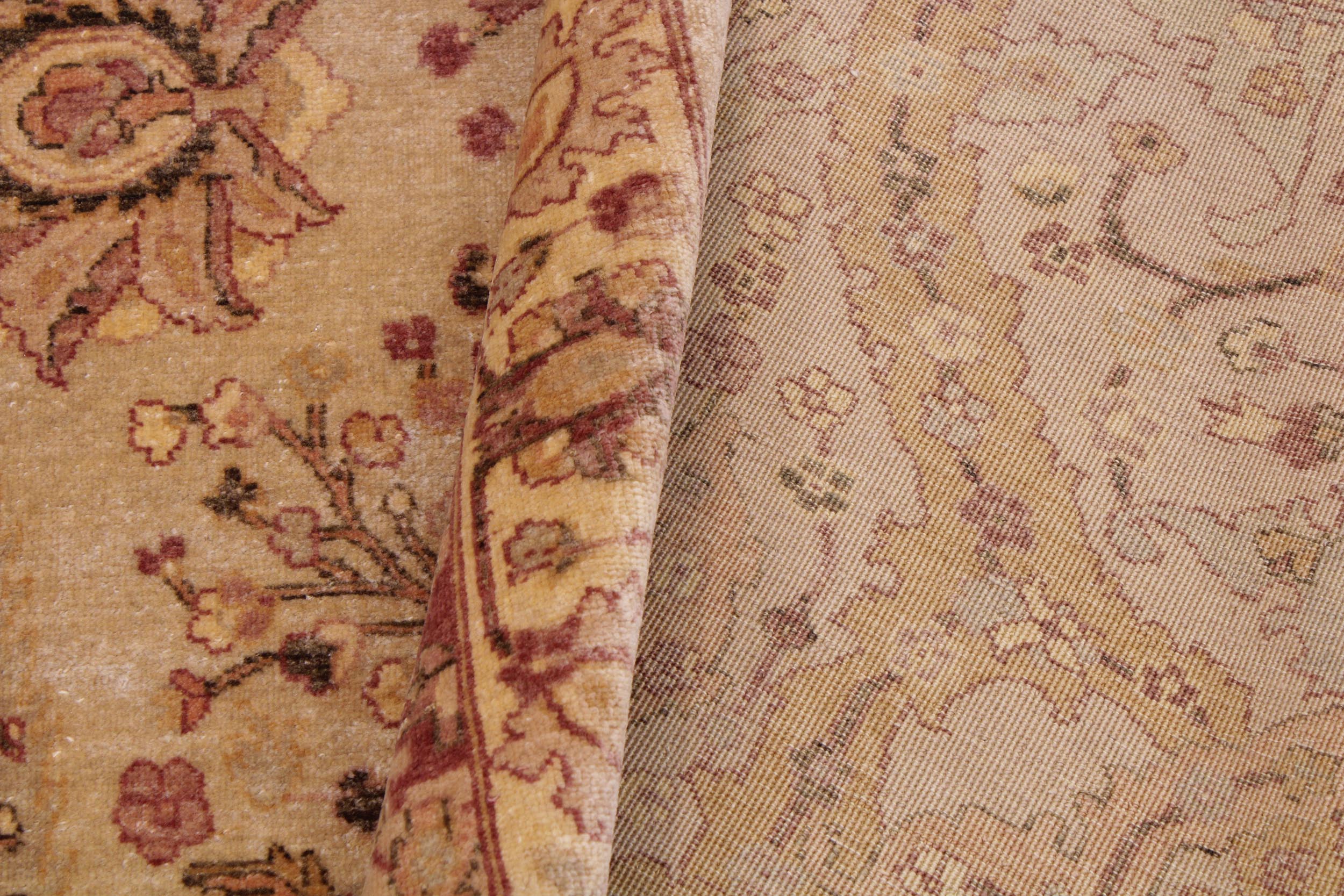 handmade Traditional Sarook Lt. Tan Tan Hand Knotted RECTANGLE 100% WOOL area rug 9' x 12'