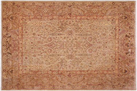 handmade Traditional Sarook Lt. Tan Tan Hand Knotted RECTANGLE 100% WOOL area rug 9' x 12'