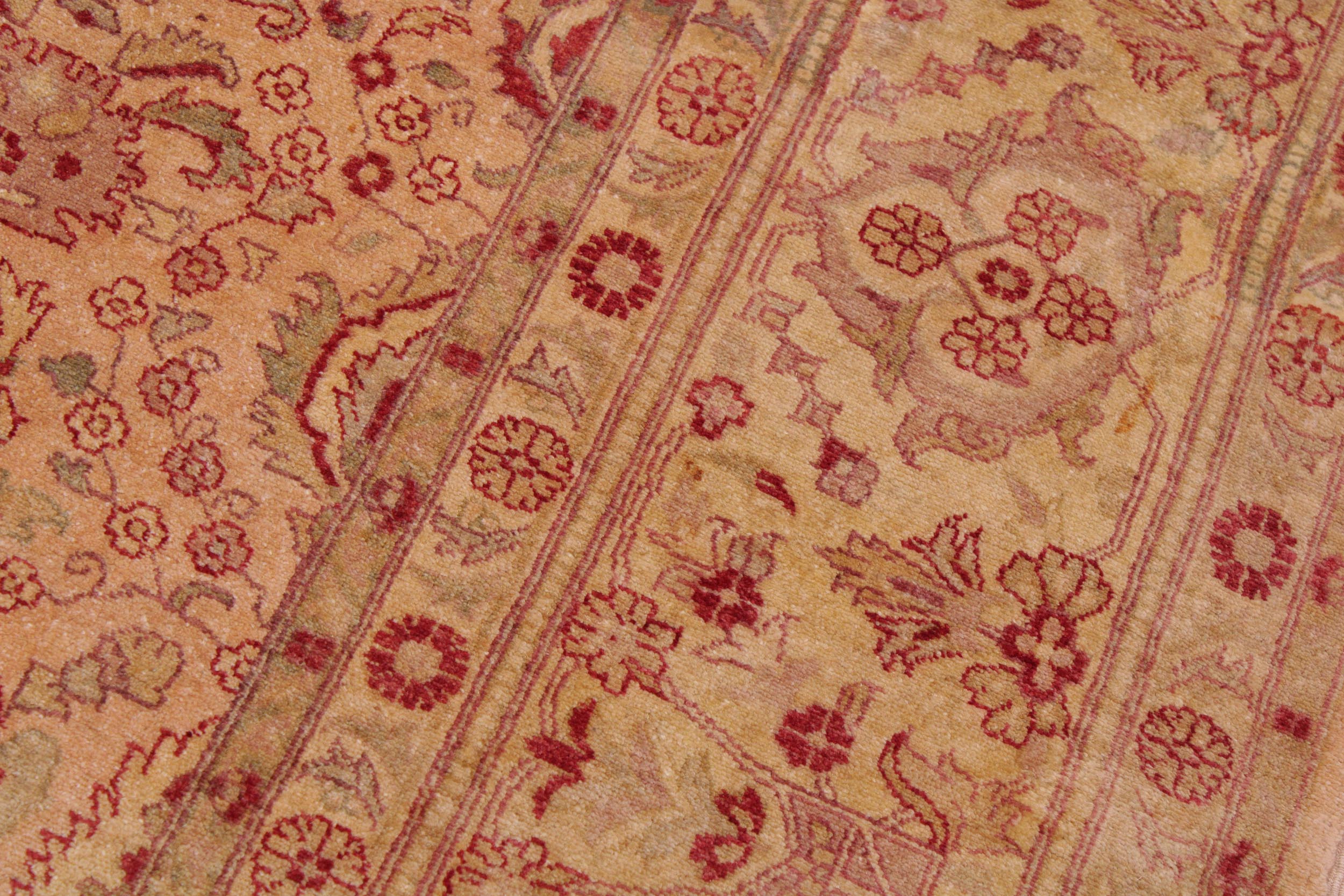 handmade Transitional  Tan Gold Hand Knotted RECTANGLE 100% WOOL area rug 9' x 12'