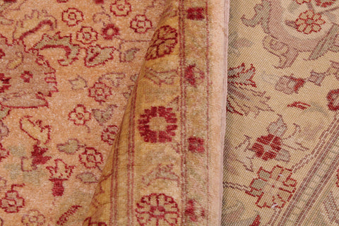 handmade Transitional  Tan Gold Hand Knotted RECTANGLE 100% WOOL area rug 9' x 12'