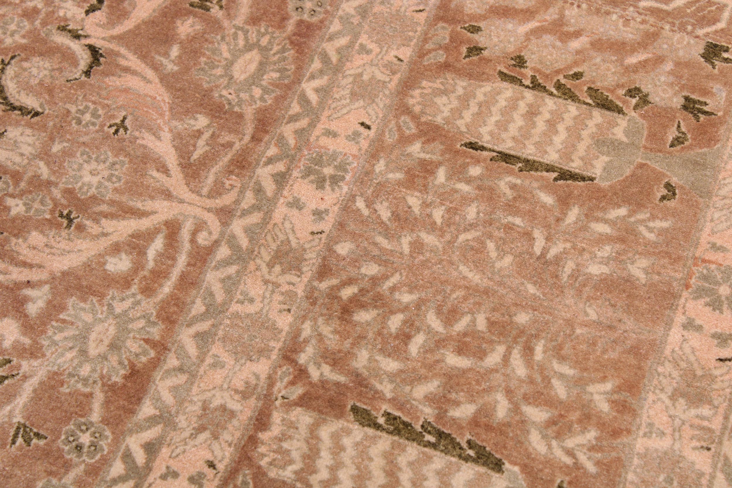 handmade Traditional Tajdar Tan Tan Hand Knotted RECTANGLE 100% WOOL area rug 9x12