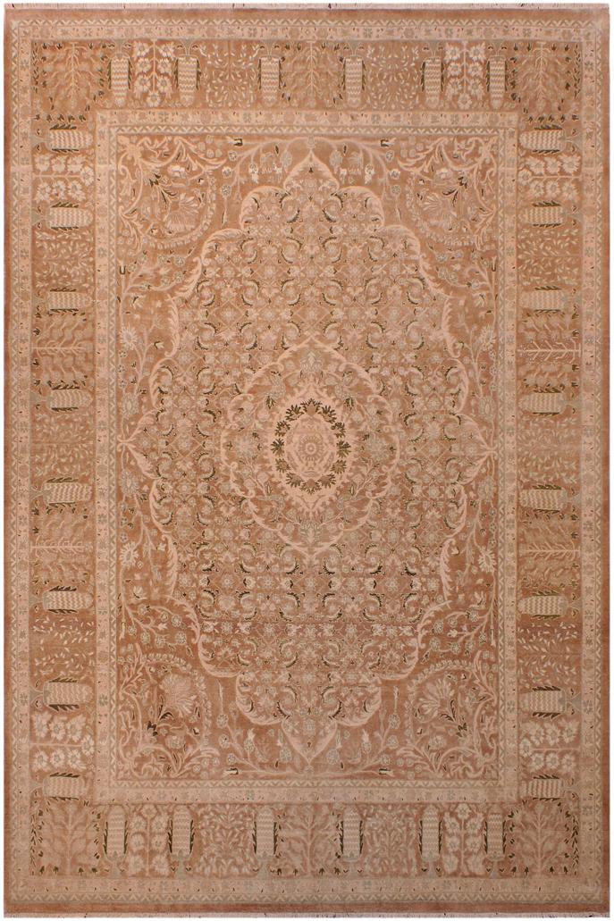 Traditional Tajdar Corey Tan Tan Hand Knotted Area rugs 9X12