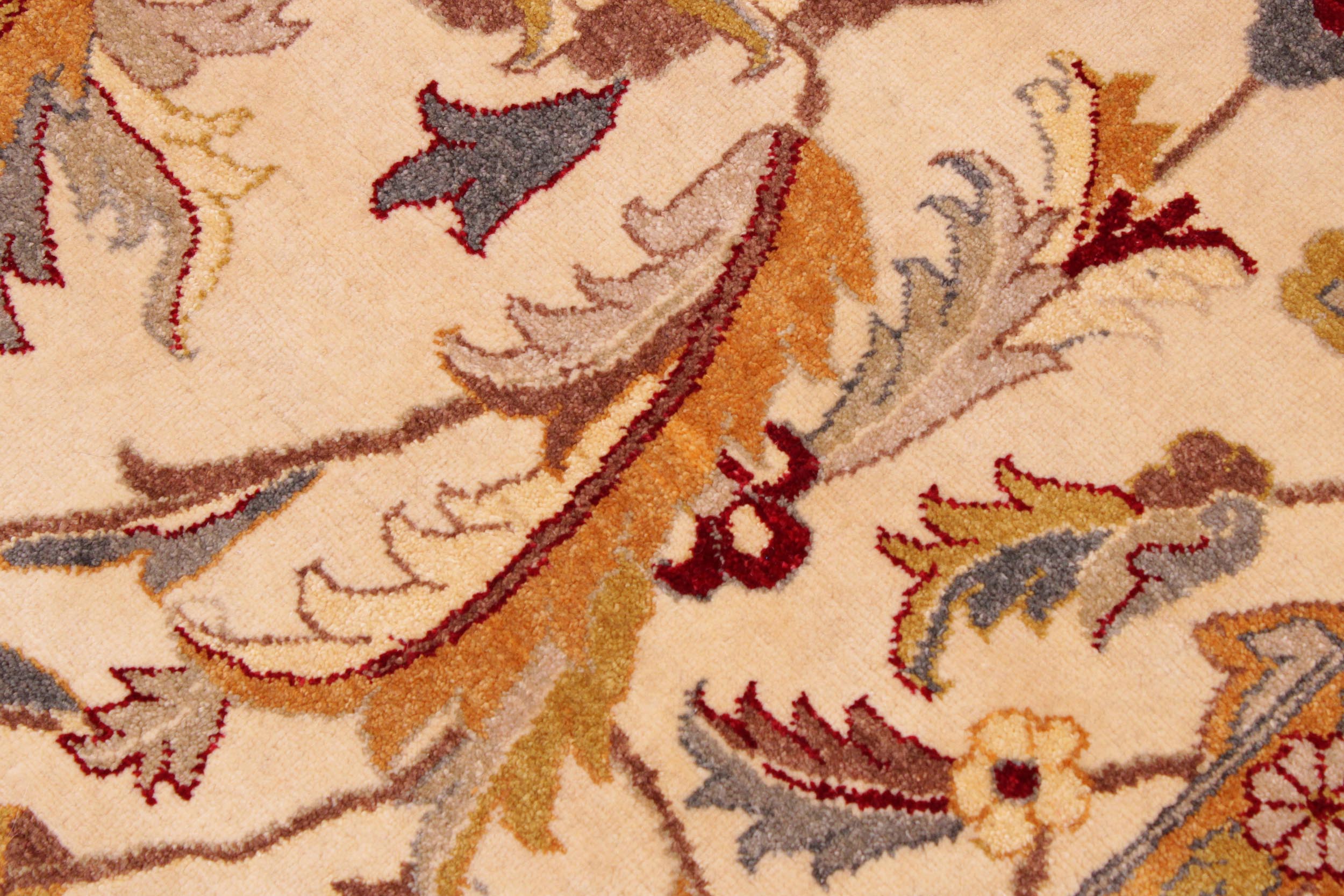 handmade Traditional  Ivory Lt. Green Hand Knotted RECTANGLE 100% WOOL area rug 9' x 12'