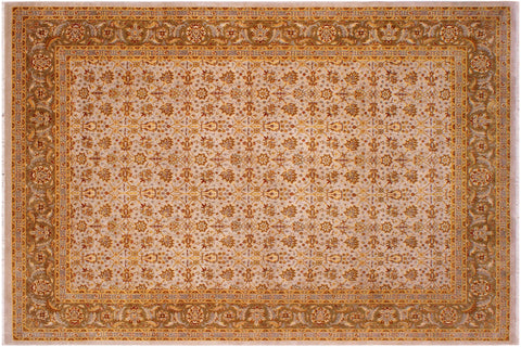 handmade Transitional  Lt. Gray Lt. Green Hand Knotted RECTANGLE 100% WOOL area rug 9' x 12'