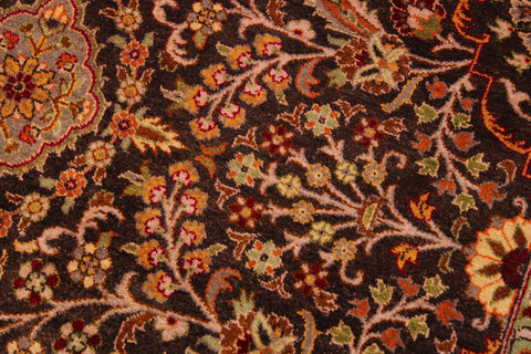 handmade Traditional  Chocolate Lt. Gray Hand Knotted RECTANGLE 100% WOOL area rug 9' x 12'