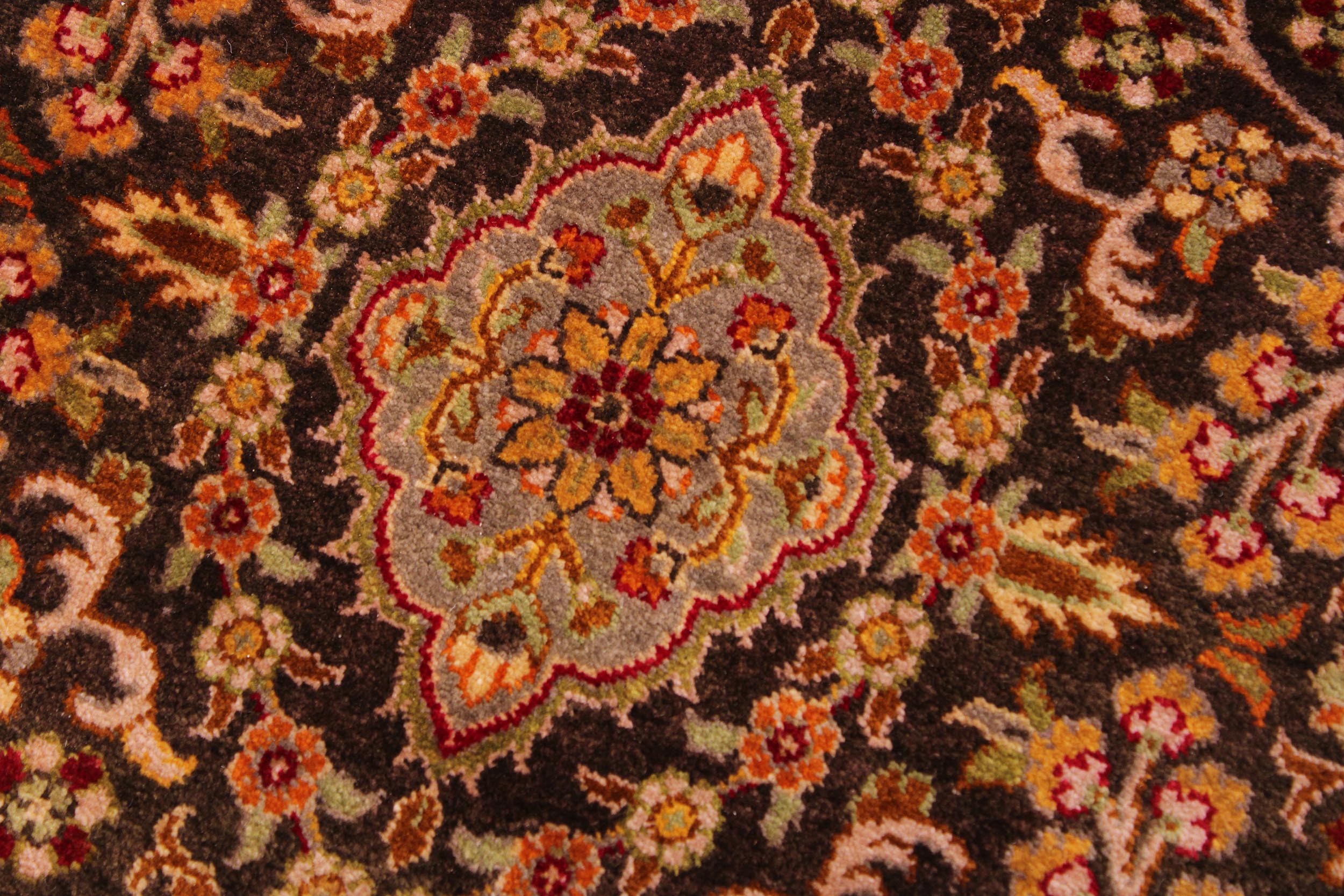 handmade Traditional  Chocolate Lt. Gray Hand Knotted RECTANGLE 100% WOOL area rug 9' x 12'