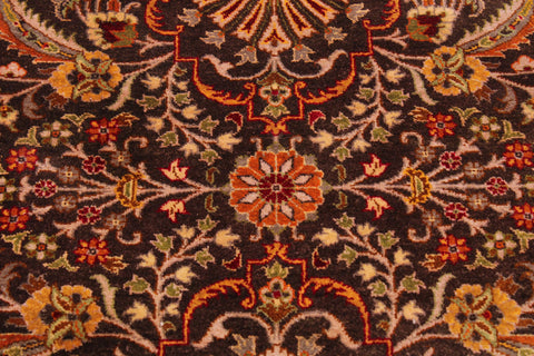 handmade Traditional  Chocolate Lt. Gray Hand Knotted RECTANGLE 100% WOOL area rug 9' x 12'