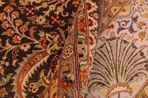 handmade Traditional  Chocolate Lt. Gray Hand Knotted RECTANGLE 100% WOOL area rug 9' x 12'