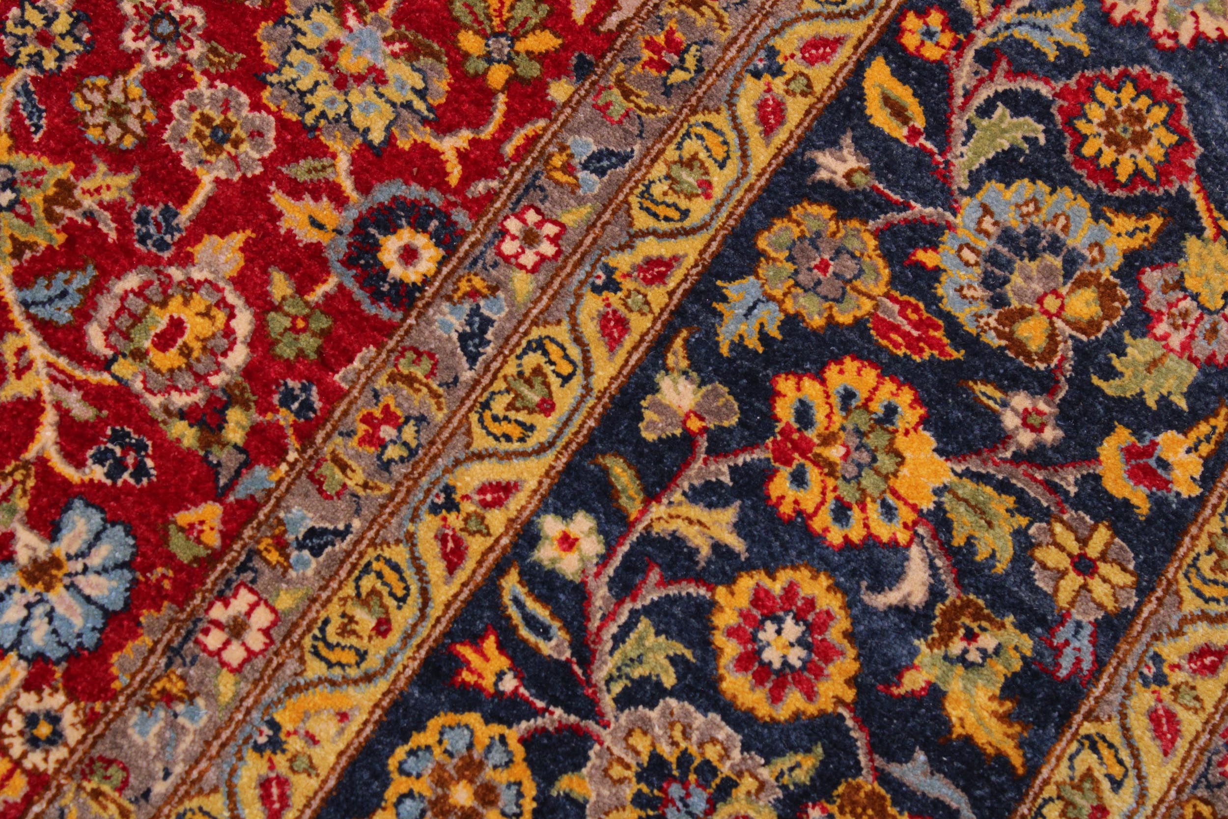 handmade Transitional  Red Blue Hand Knotted RECTANGLE 100% WOOL area rug 9' x 12'