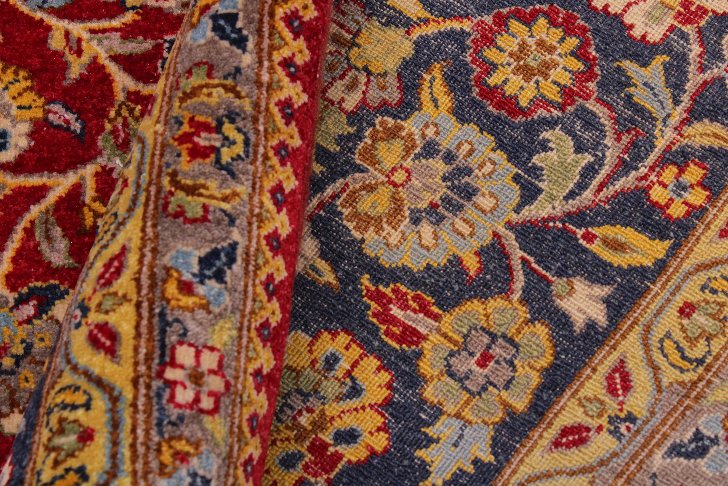 handmade Transitional  Red Blue Hand Knotted RECTANGLE 100% WOOL area rug 9' x 12'