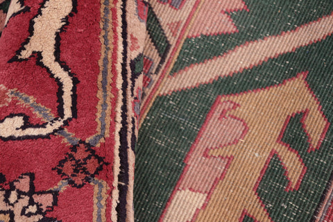 handmade Traditional Loose Weave Green Rust Hand Knotted RECTANGLE 100% WOOL area rug 8' x 10'