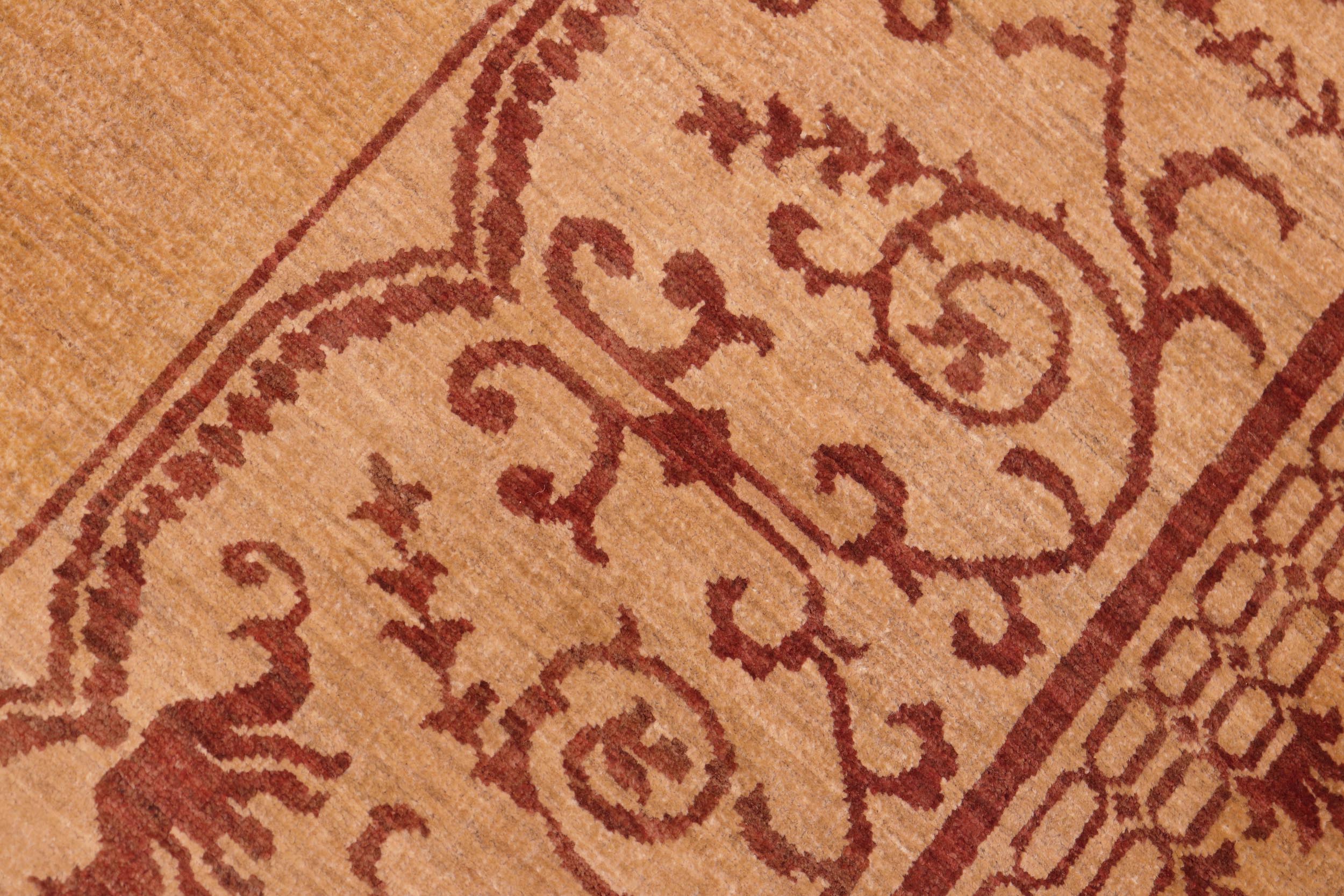 handmade Modern Kafkaz Green Ivory Hand Knotted RECTANGLE 100% WOOL area rug 9' x 10'