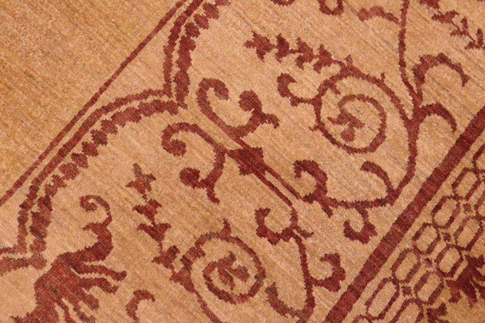 handmade Modern Kafkaz Green Ivory Hand Knotted RECTANGLE 100% WOOL area rug 9X10