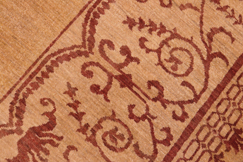 handmade Modern Kafkaz Green Ivory Hand Knotted RECTANGLE 100% WOOL area rug 9' x 10'