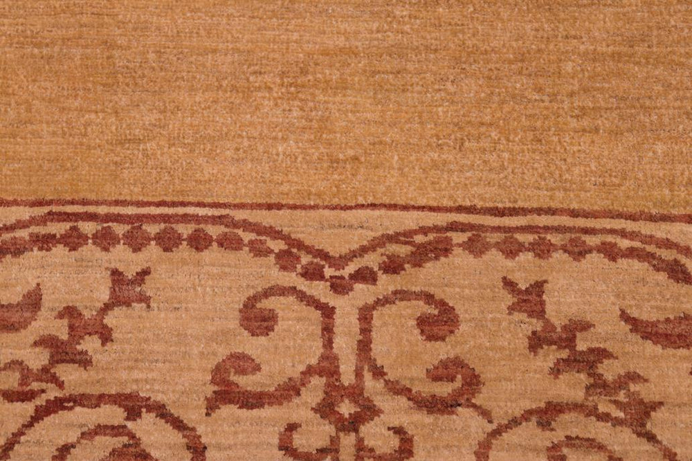 handmade Modern Kafkaz Green Ivory Hand Knotted RECTANGLE 100% WOOL area rug 9X10