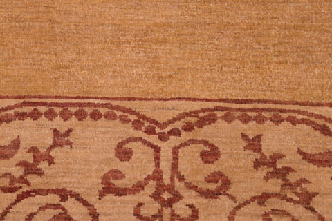 handmade Modern Kafkaz Green Ivory Hand Knotted RECTANGLE 100% WOOL area rug 9' x 10'