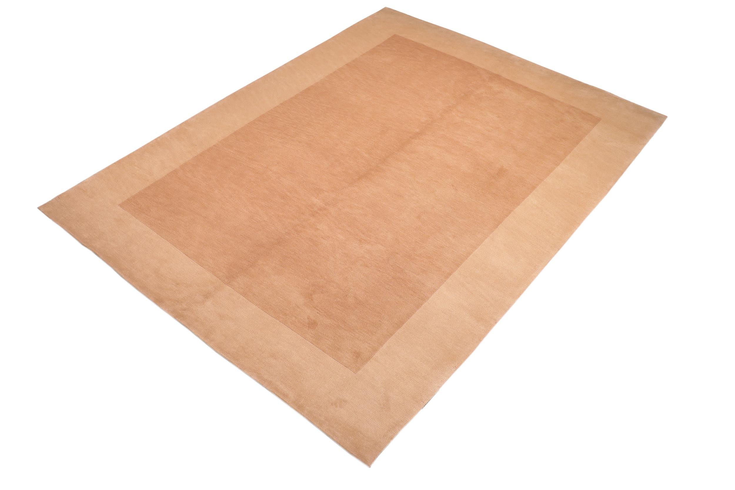 handmade Modern Art Deco Brown Tan Hand Knotted RECTANGLE 100% WOOL area rug 8x11