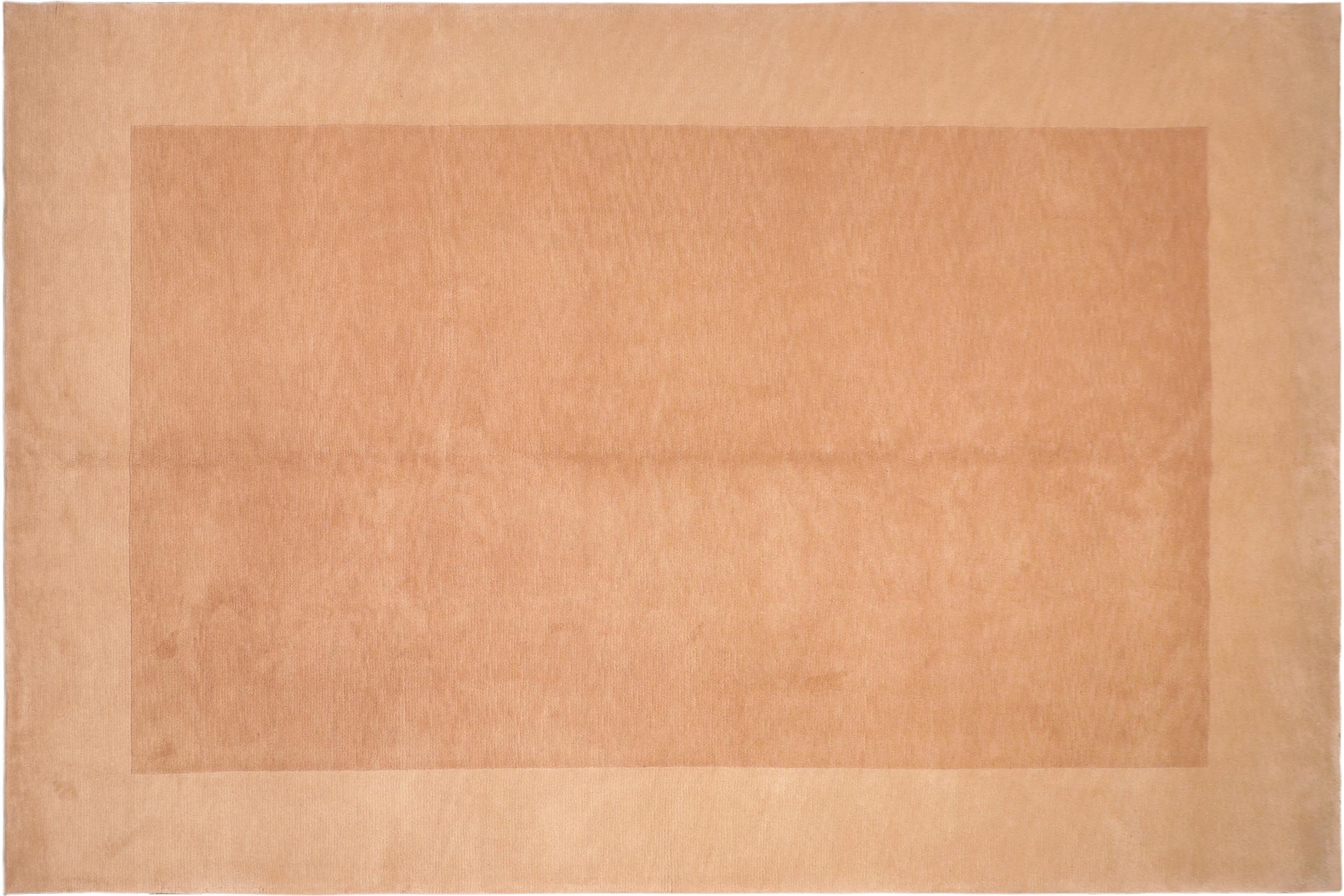 handmade Modern Art Deco Brown Tan Hand Knotted RECTANGLE 100% WOOL area rug 8x11