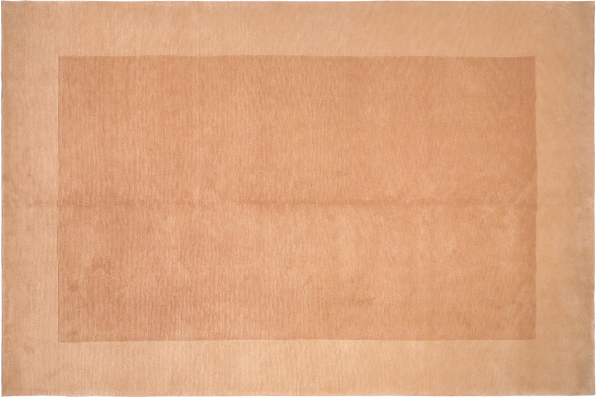 handmade Modern Art Deco Brown Tan Hand Knotted RECTANGLE 100% WOOL area rug 8x11