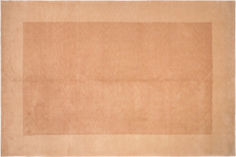 handmade Modern Art Deco Brown Tan Hand Knotted RECTANGLE 100% WOOL area rug 8x11