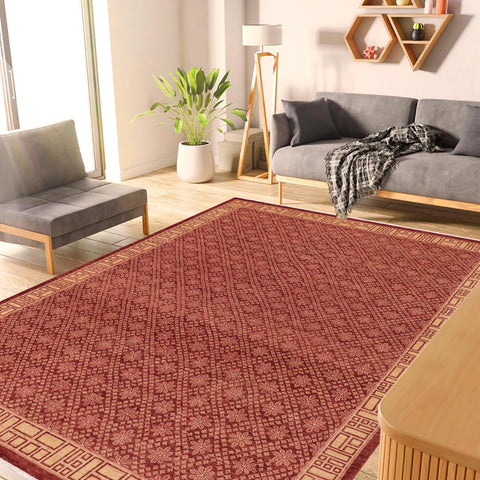 handmade Modern Kafkaz Red Gold Hand Knotted RECTANGLE 100% WOOL area rug 9' x 12'