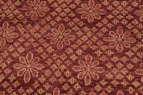 handmade Modern Kafkaz Red Gold Hand Knotted RECTANGLE 100% WOOL area rug 9' x 12'