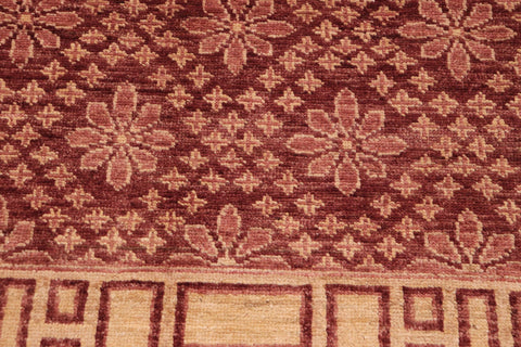 handmade Modern Kafkaz Red Gold Hand Knotted RECTANGLE 100% WOOL area rug 9' x 12'