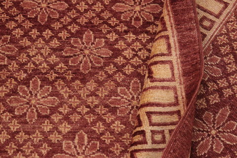 handmade Modern Kafkaz Red Gold Hand Knotted RECTANGLE 100% WOOL area rug 9' x 12'