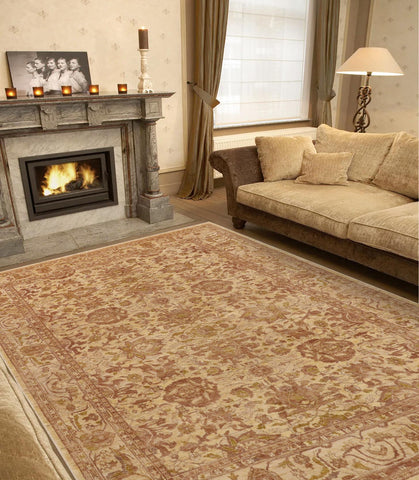 handmade Traditional Kafkaz Tan Green Hand Knotted RECTANGLE 100% WOOL area rug 9x12