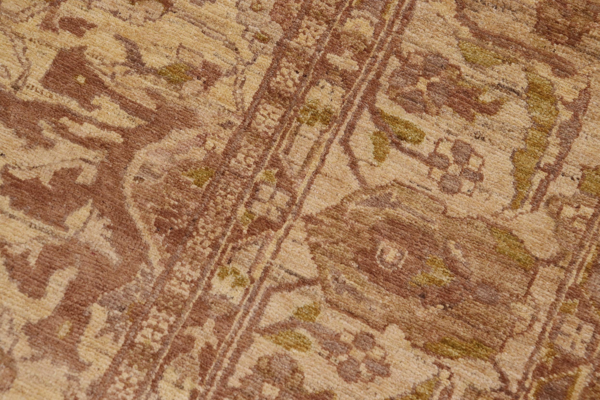 handmade Traditional Kafkaz Tan Green Hand Knotted RECTANGLE 100% WOOL area rug 9x12