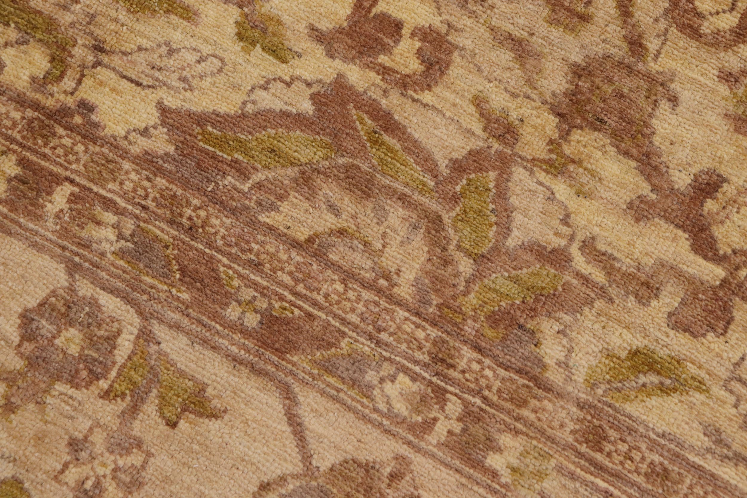 handmade Traditional Kafkaz Tan Green Hand Knotted RECTANGLE 100% WOOL area rug 9x12