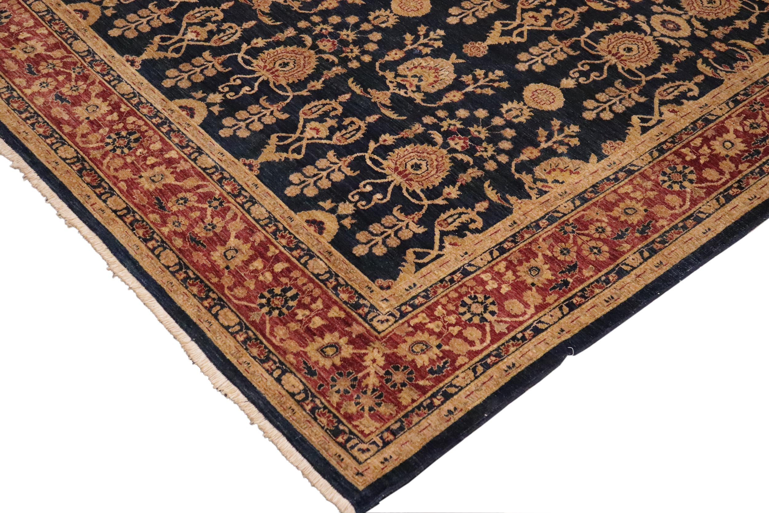 handmade Transitional Kafkaz Blue Red Hand Knotted RECTANGLE 100% WOOL area rug 9' x 12'