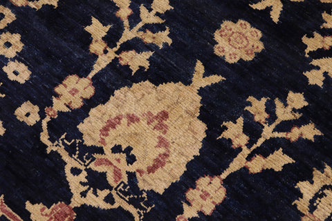 handmade Transitional Kafkaz Blue Brown Hand Knotted RECTANGLE 100% WOOL area rug 9' x 12'
